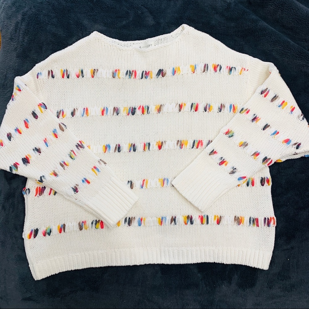 Lou & Grey for Loft Rainbow Stitch Sweater